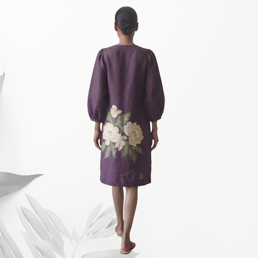 Purple Flora Shift Dress