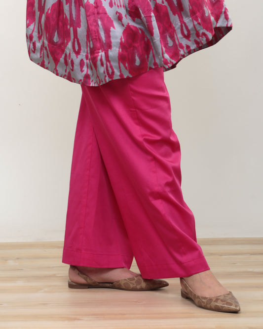 Shop Pink Cotton Straight Pants for Women Online