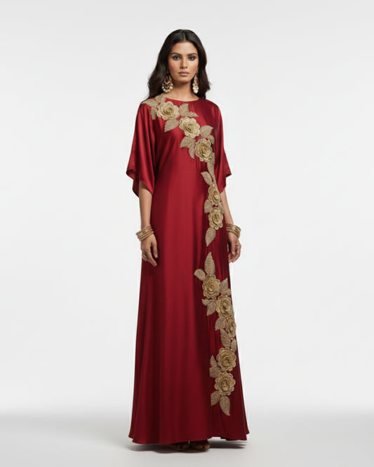 The Scarlet Bloom Designer Kaftan