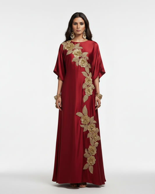 The Scarlet Bloom Designer Kaftan