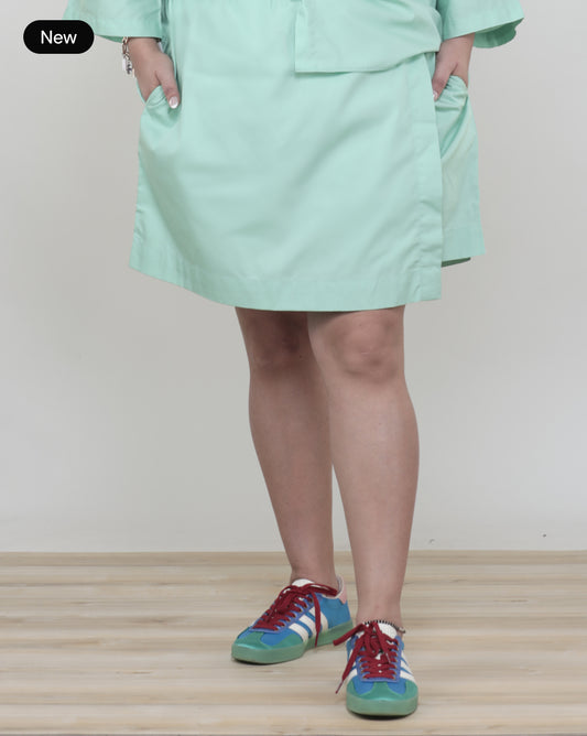 Mint Green Cotton Skort for Women