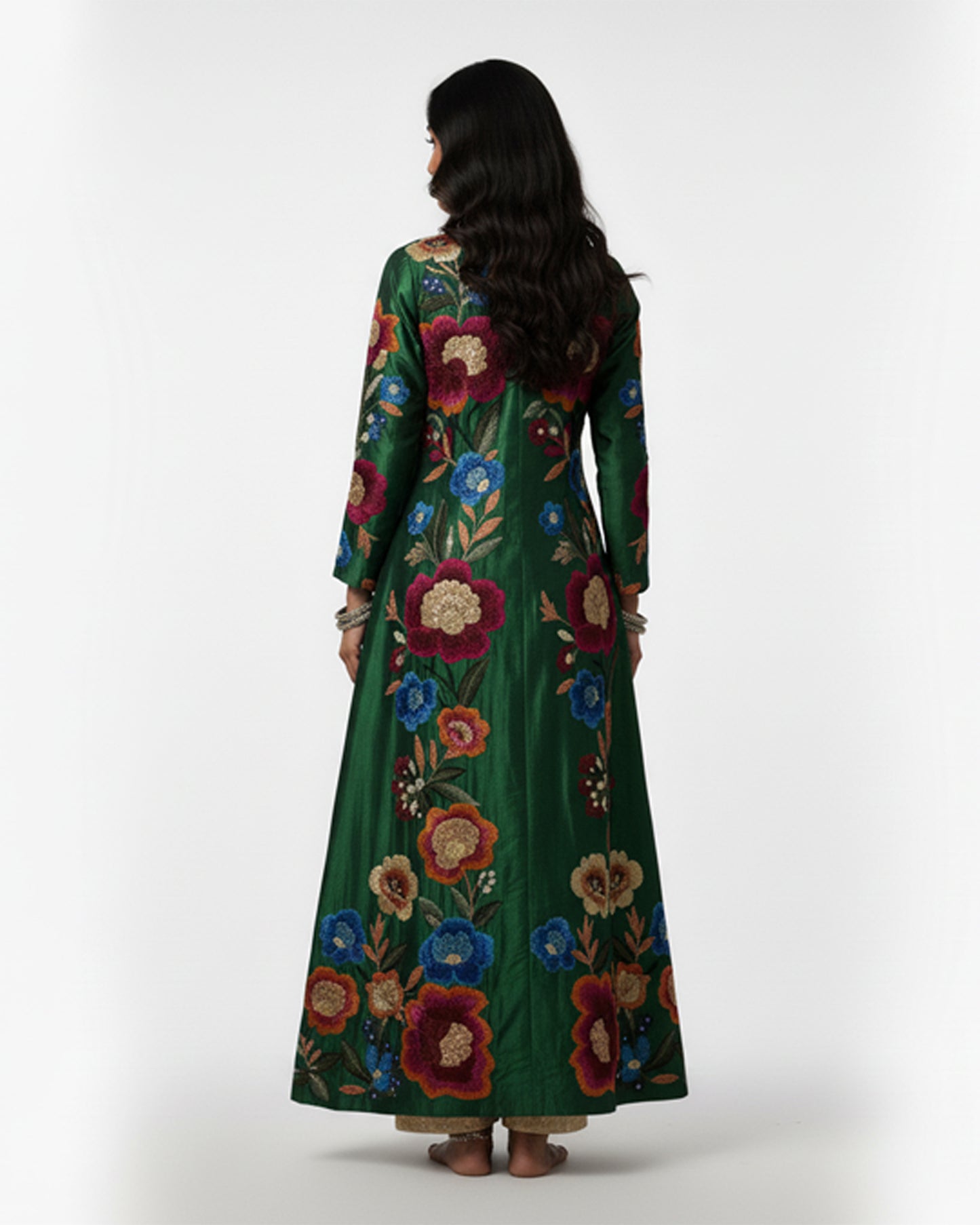 The Emerald Garden Silk Overcoat