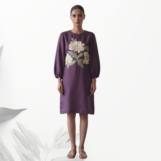 Purple Flora Shift Dress