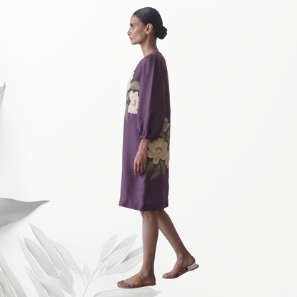 Purple Flora Shift Dress