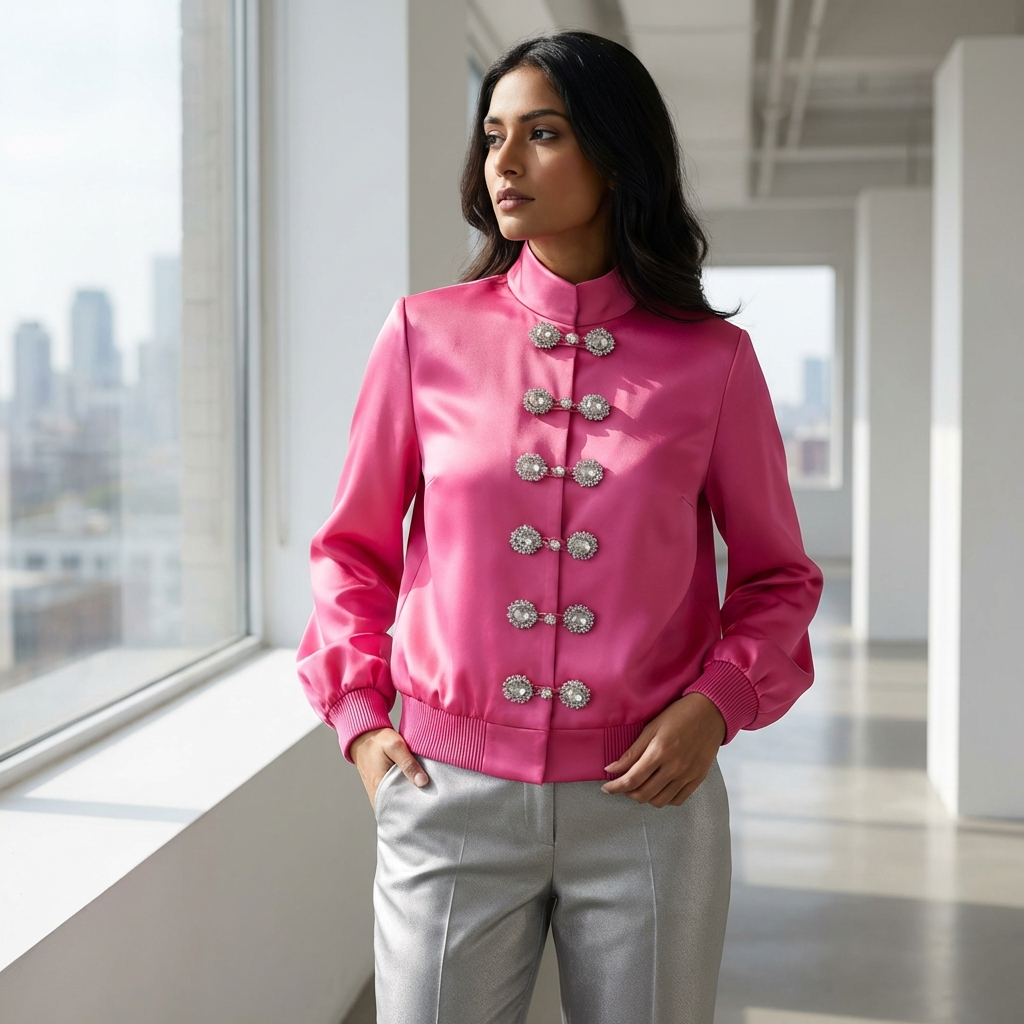 Candy Pink Bomber pants set