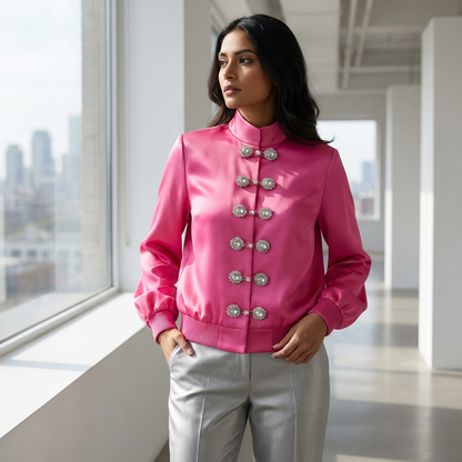 Candy Pink Bomber pants set