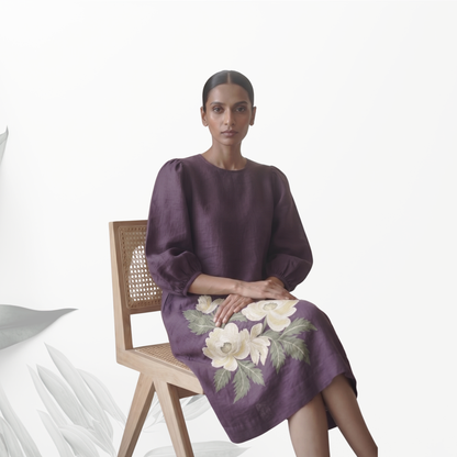 Purple Flora Shift Dress