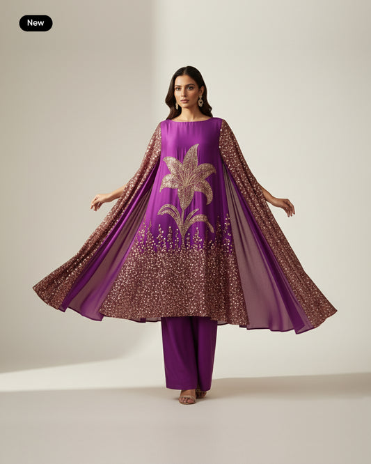 The 'Rose Lily Drift' Silk Set