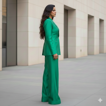 The Emerald Silk Blazer & Trouser Set