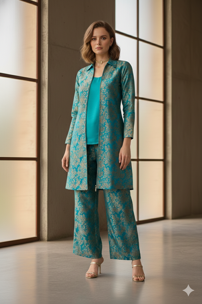The Heritage Fusion Brocade Co-ord Set