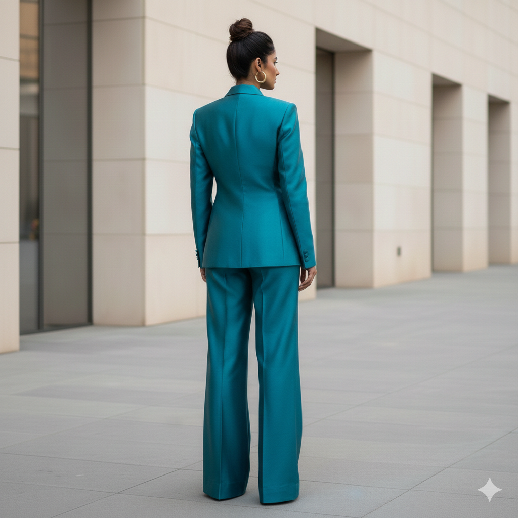 The Deep Teal Silk Art-Deco Set