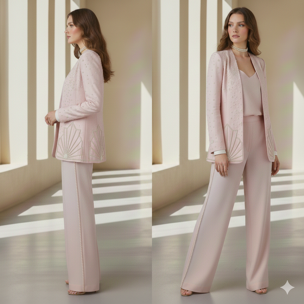 The Pink Pearl Blazer & Trouser Set