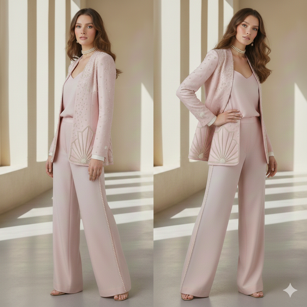 The Pink Pearl Blazer & Trouser Set
