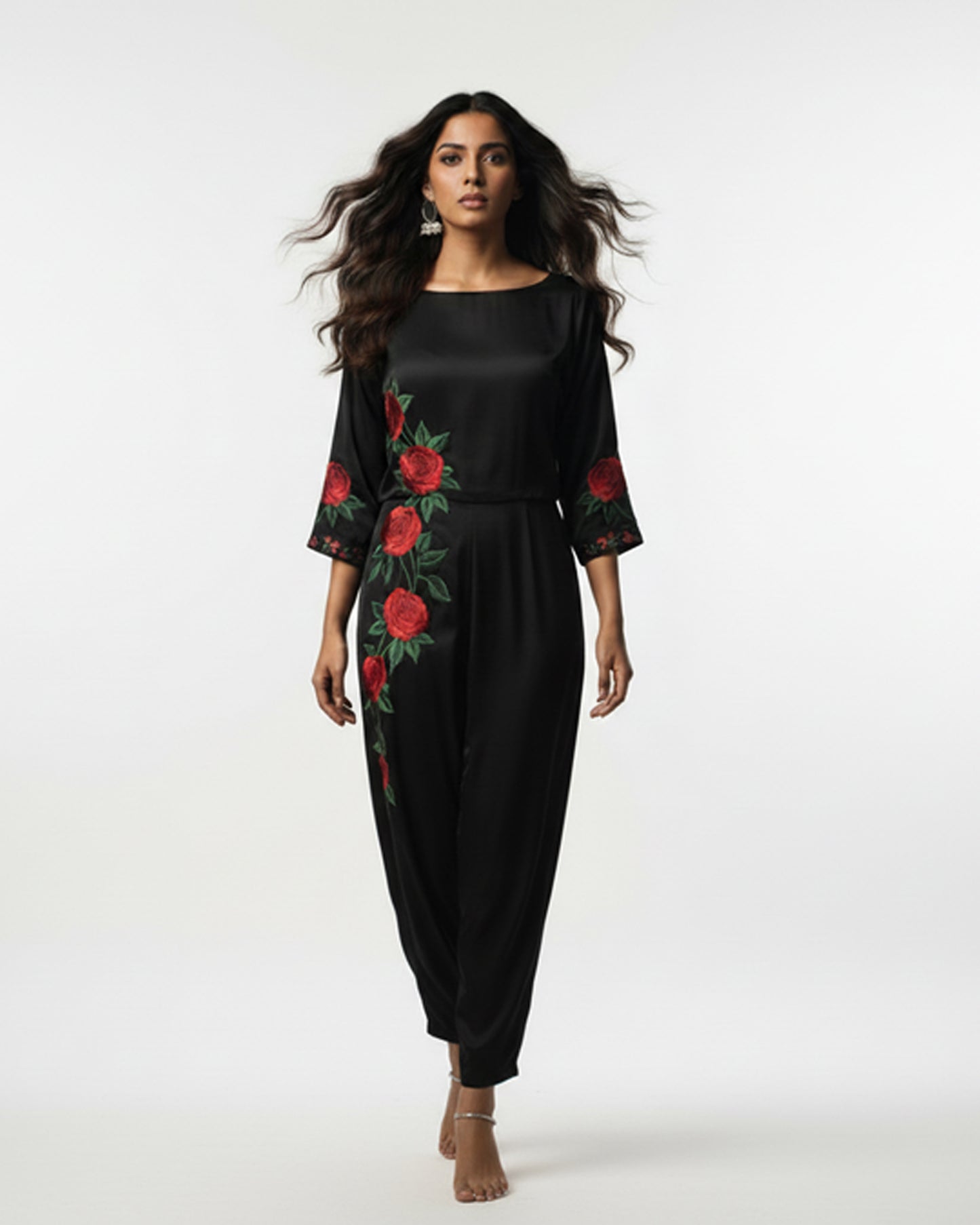 The Noir Rose Sculptural Jumpsuit