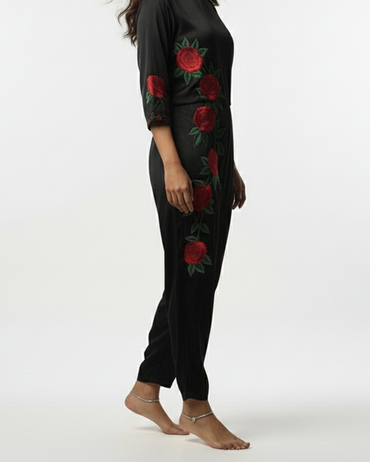 The Noir Rose Sculptural Jumpsuit