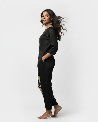 The Noir Lily Sculptural Jumpsuit