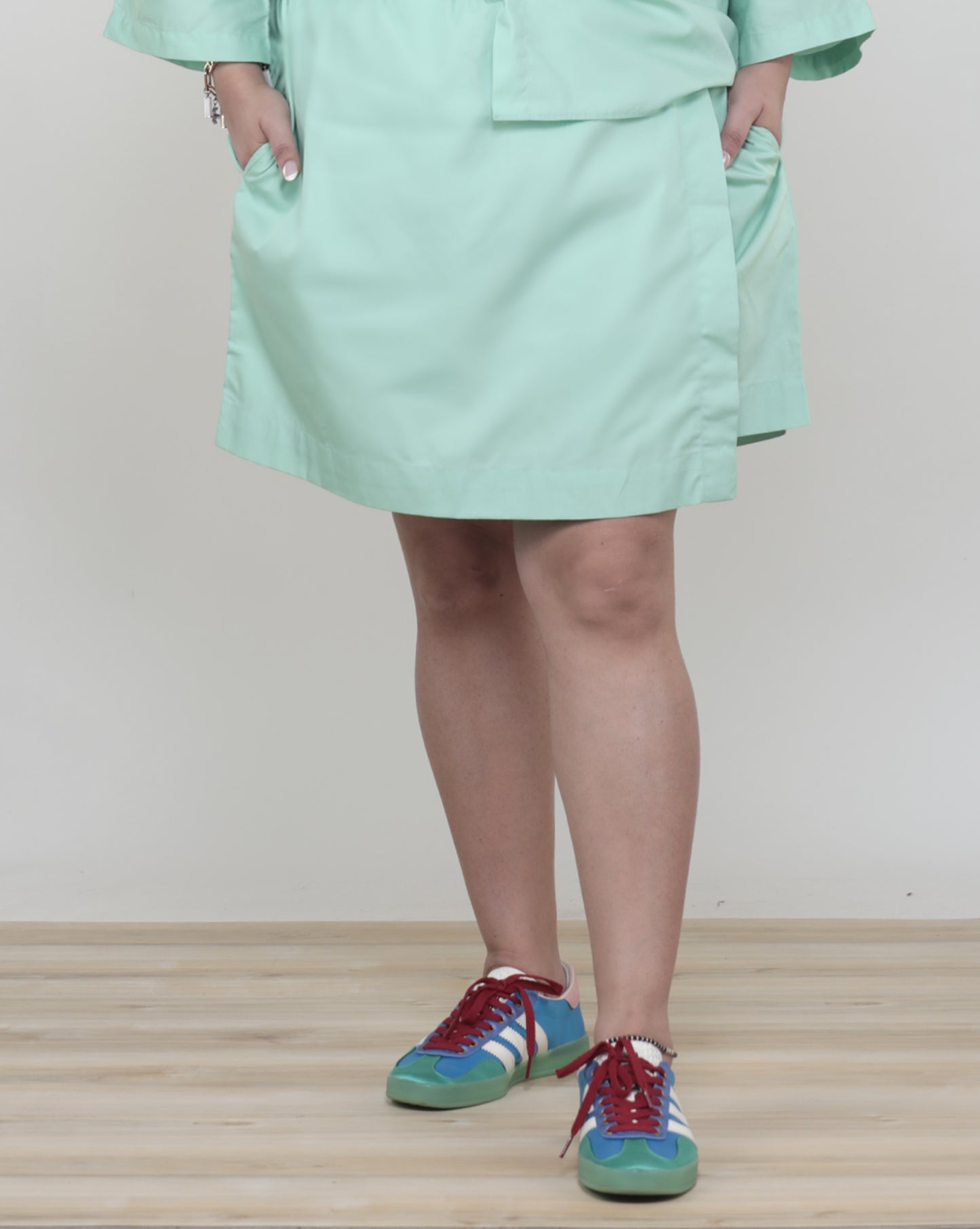 Mint Green Cotton Skort for Women