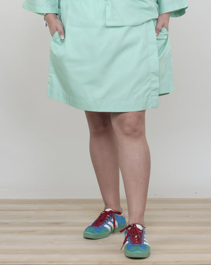 Mint Green Cotton Skort for Women
