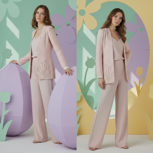 The Pink Pearl Blazer & Trouser Set
