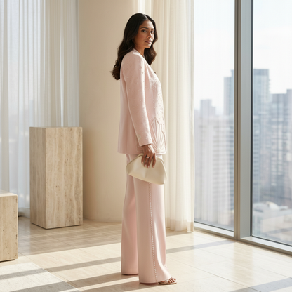 The Pink Pearl Blazer & Trouser Set
