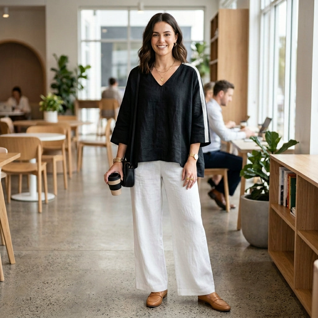 The Metropolitan Contrast Linen Co-ord Set