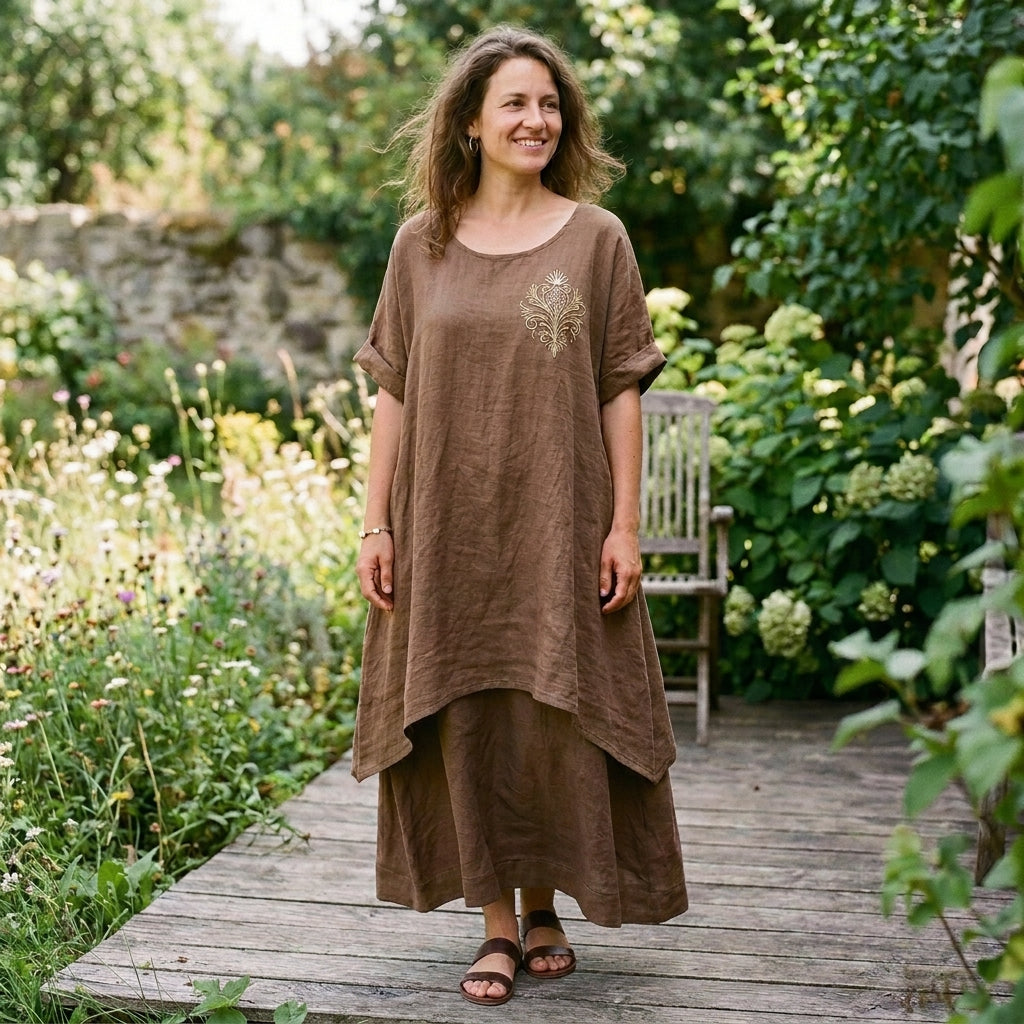 The Artisan Earth Layered Antifit Dress