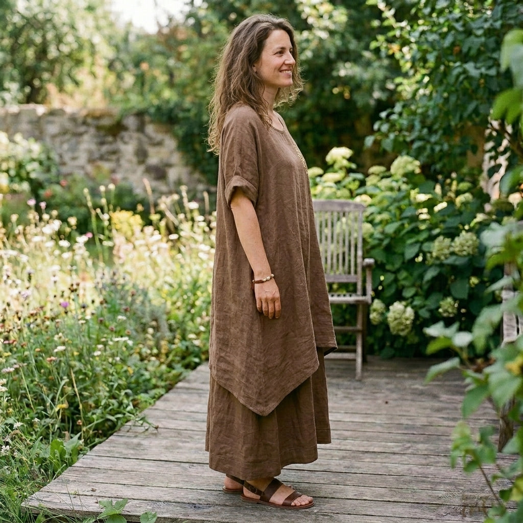 The Artisan Earth Layered Antifit Dress