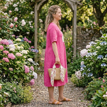 The Fuchsia Heritage Patchwork Midi Dress