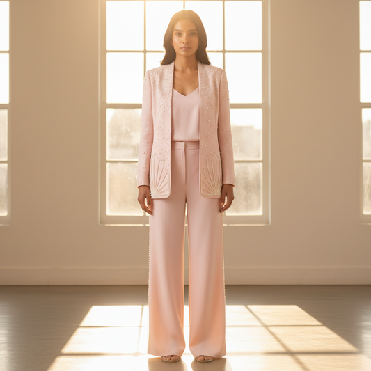 The Pink Pearl Blazer & Trouser Set