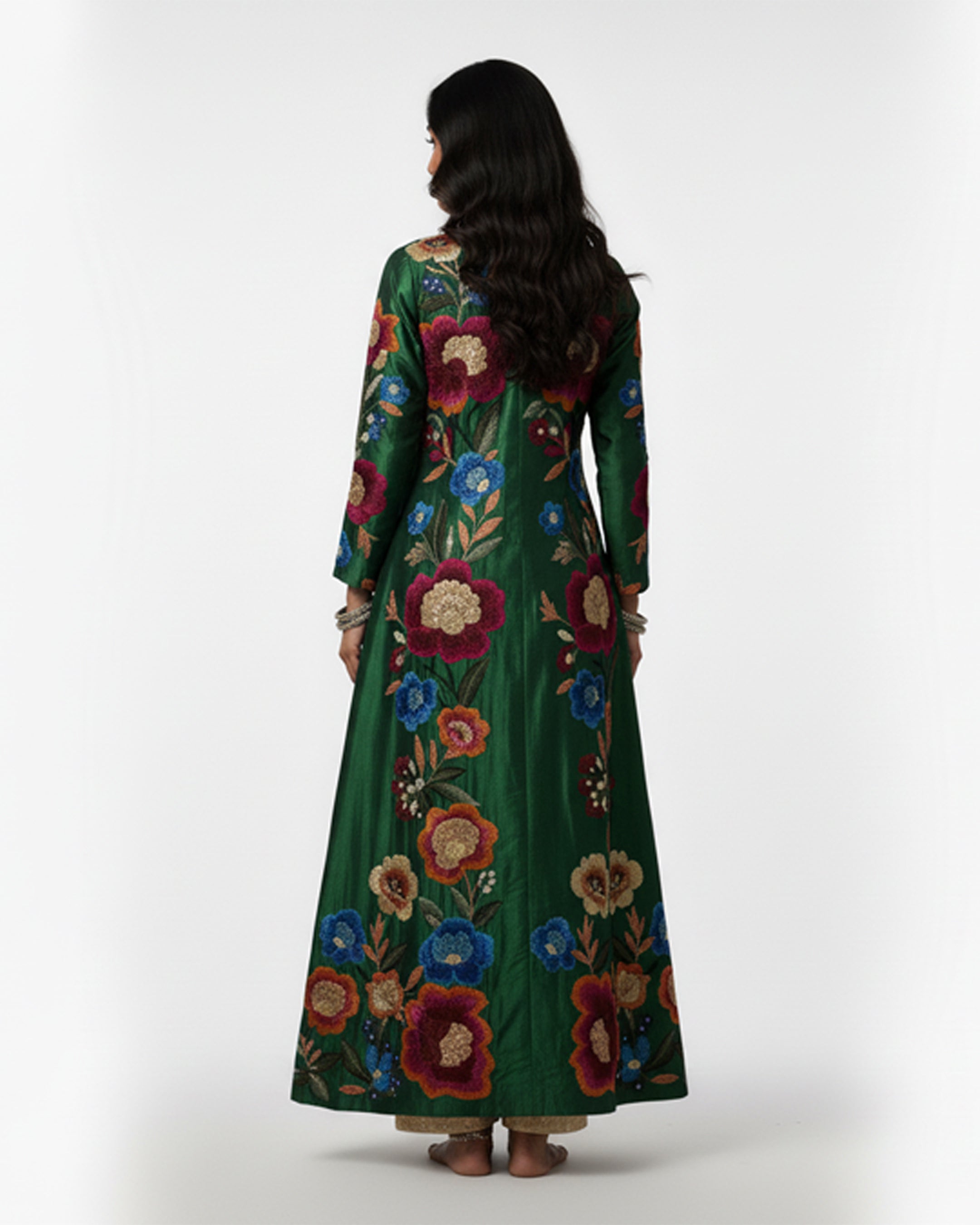 The Emerald Garden Silk Overcoat