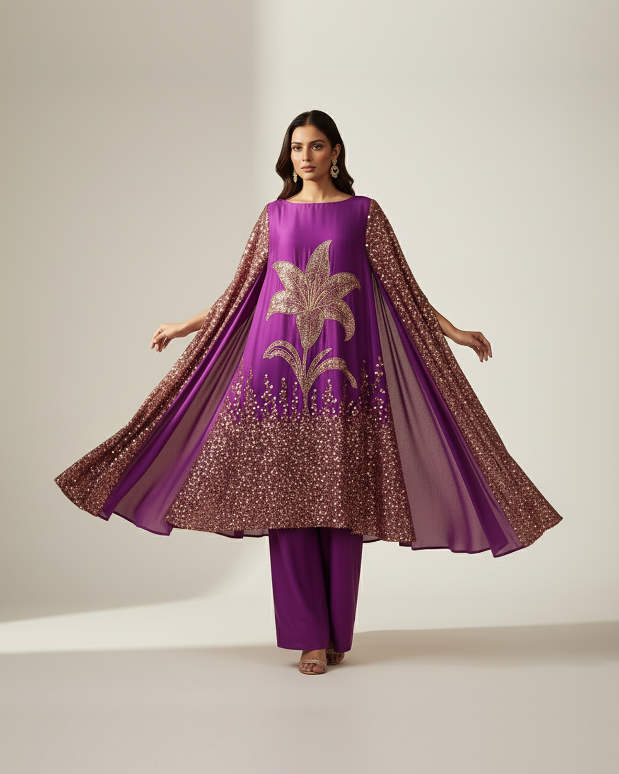 The 'Rose Lily Drift' Silk Set