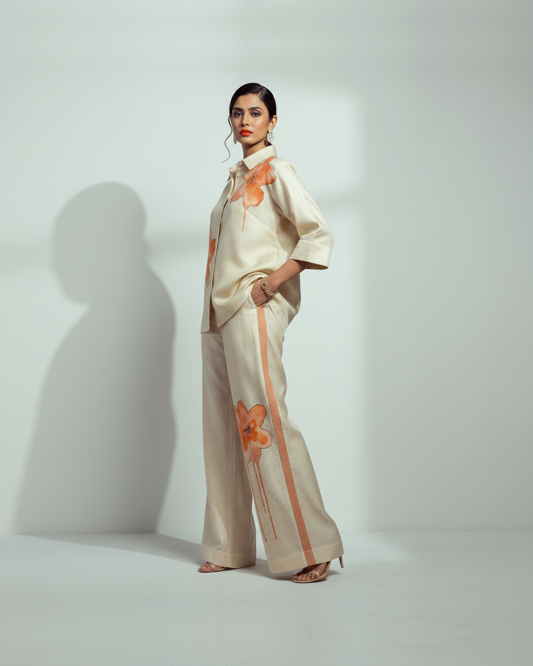 The Cream Canvas Tussar Set