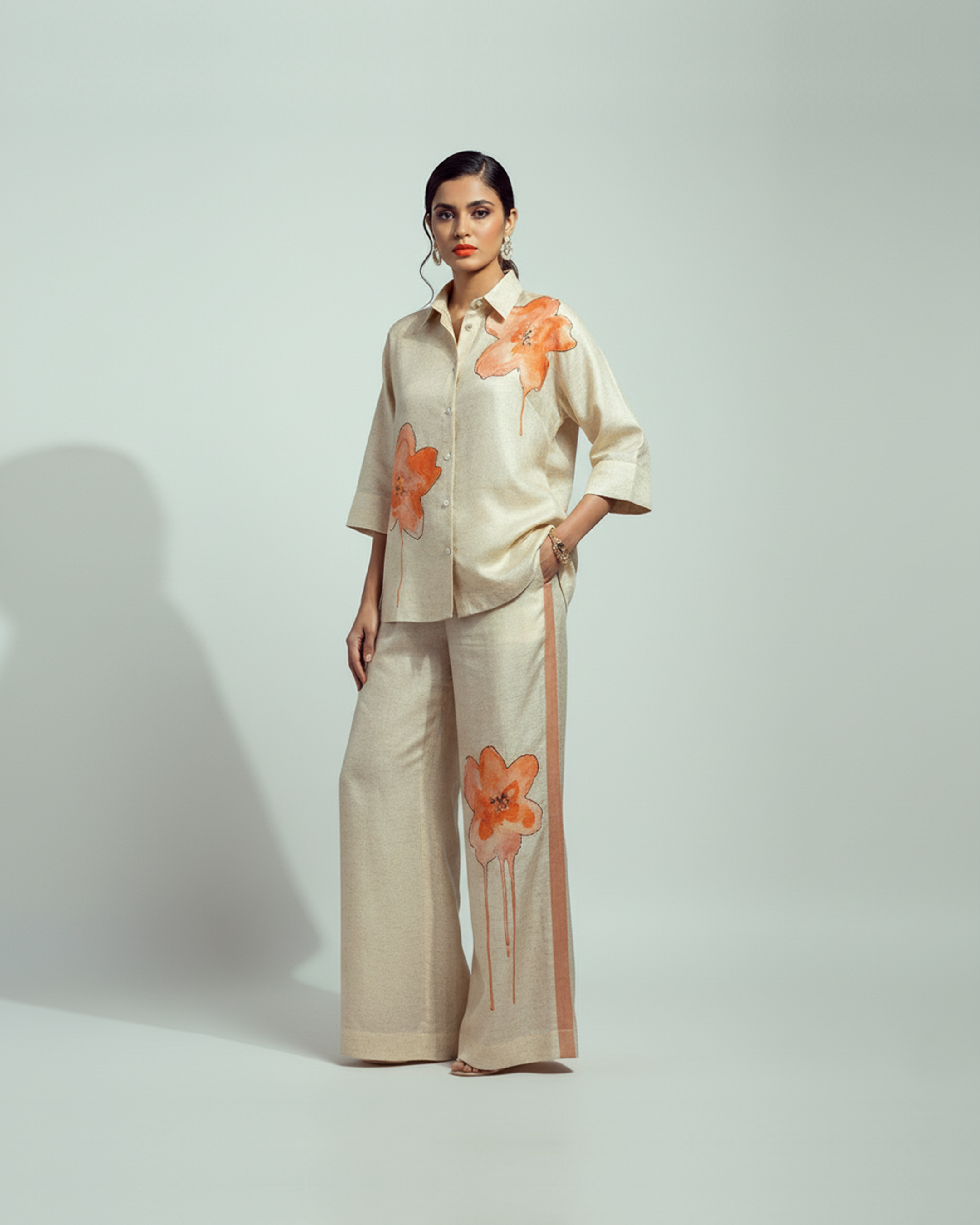 The Cream Canvas Tussar Set